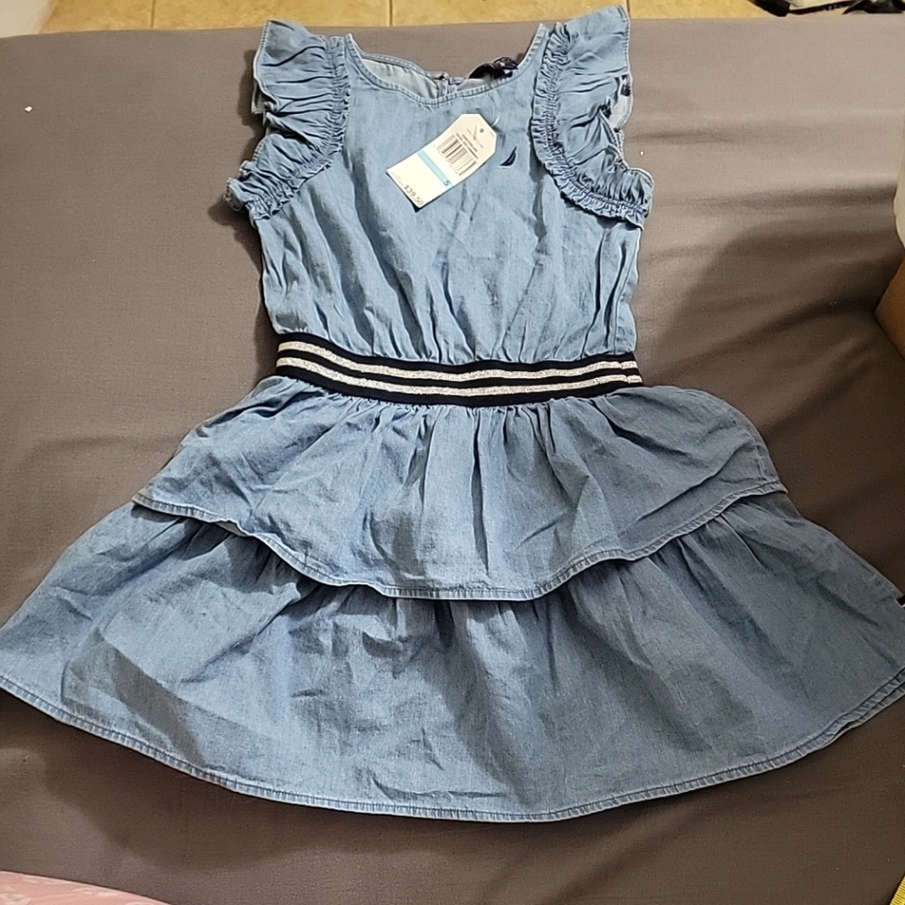 Nautica Chambray Dress Size 5t Stylish Blue Kids Dress